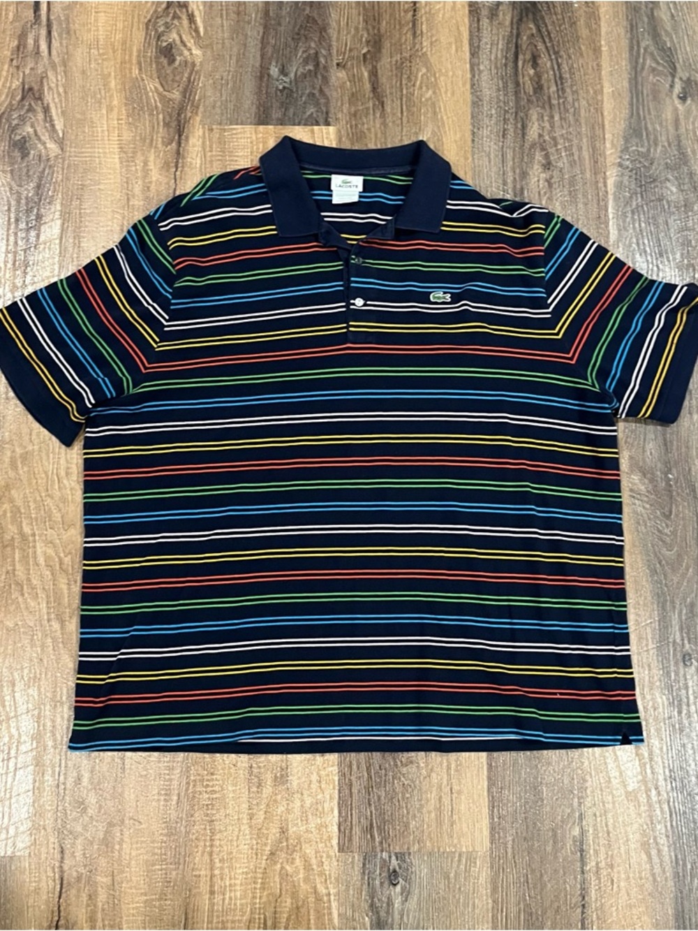 Lacoste Polo Shirt 3XL XXXL Size 9 Multicolor Retro 90s style
